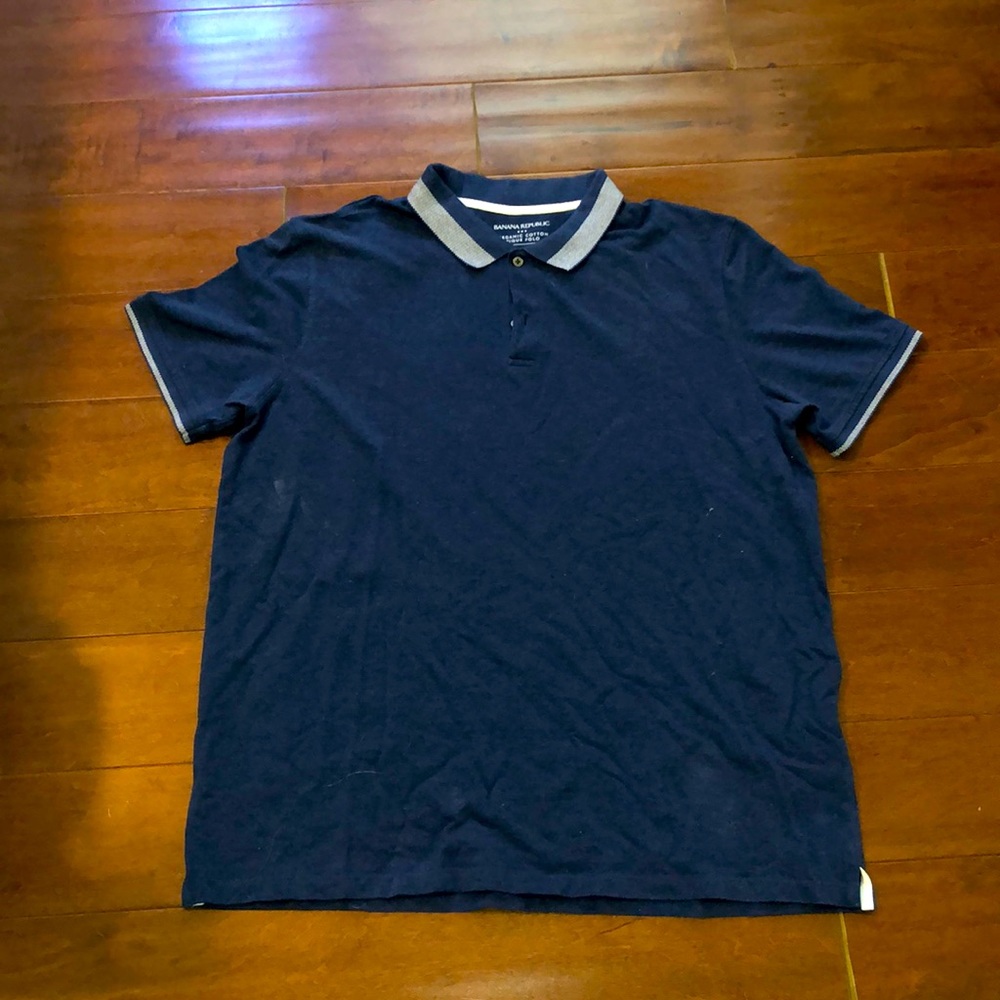 Navy Pique Polo XL